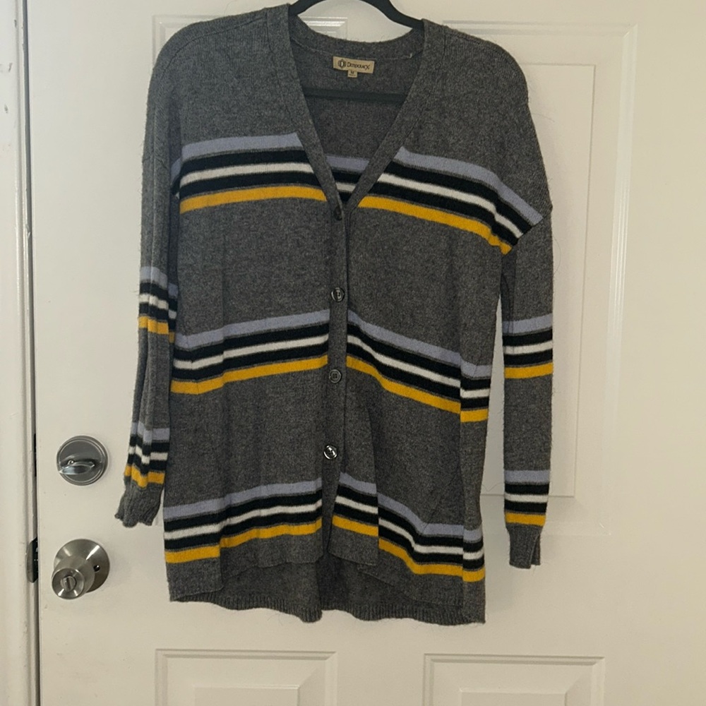 Womens Medium Striped Girlfriend Cardigan